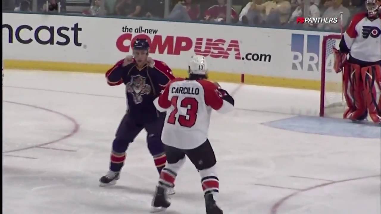 Daniel Carcillo vs Gregory Campbell Oct 16, 2009