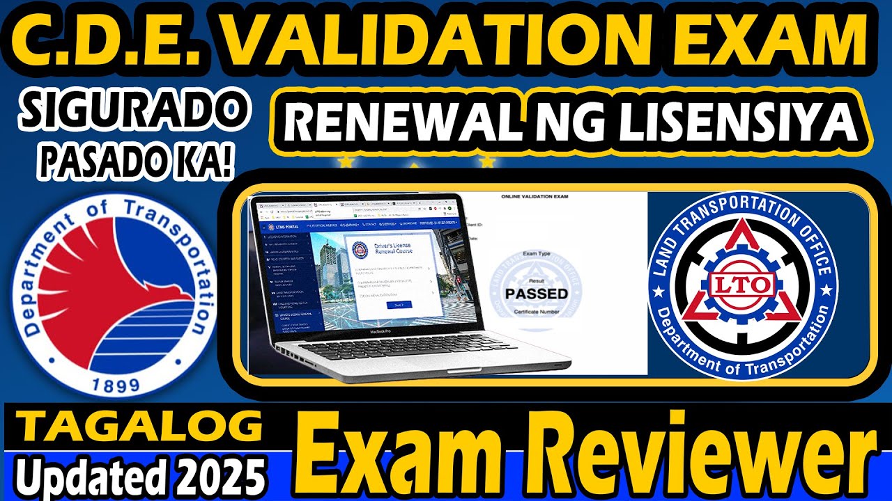 2025 CDE VALIDATION EXAM | LTO EXAM REVIEWER TAGALOG | NON - PRO & PROFESSIONAL DRIVERS LICENSE