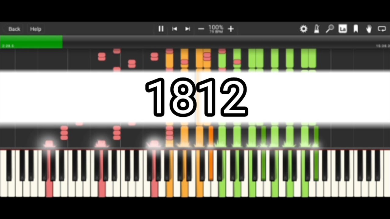 Peter Ilyich Tchaikovsky - 1812 Overture op.49 [Full with cannons]!!!! - Synthesia HD 60 fps
