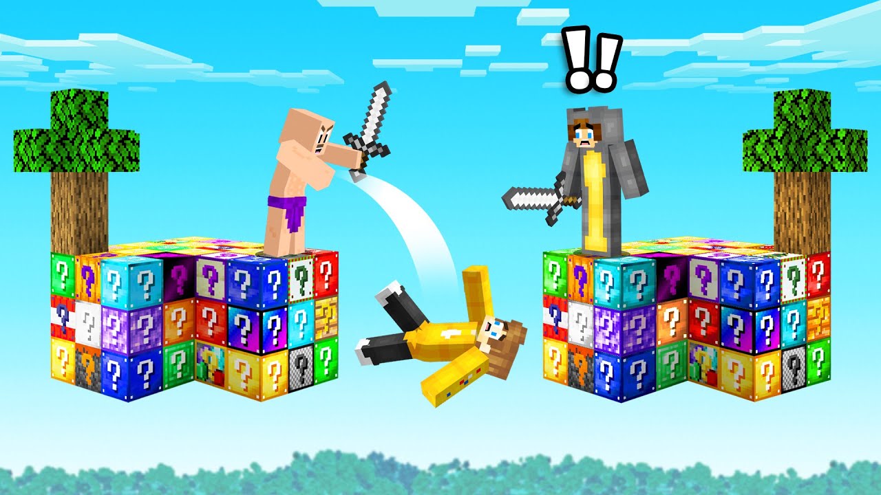 Ultimate Lucky Block Skyblock Battle vs My Friends in Minecraft