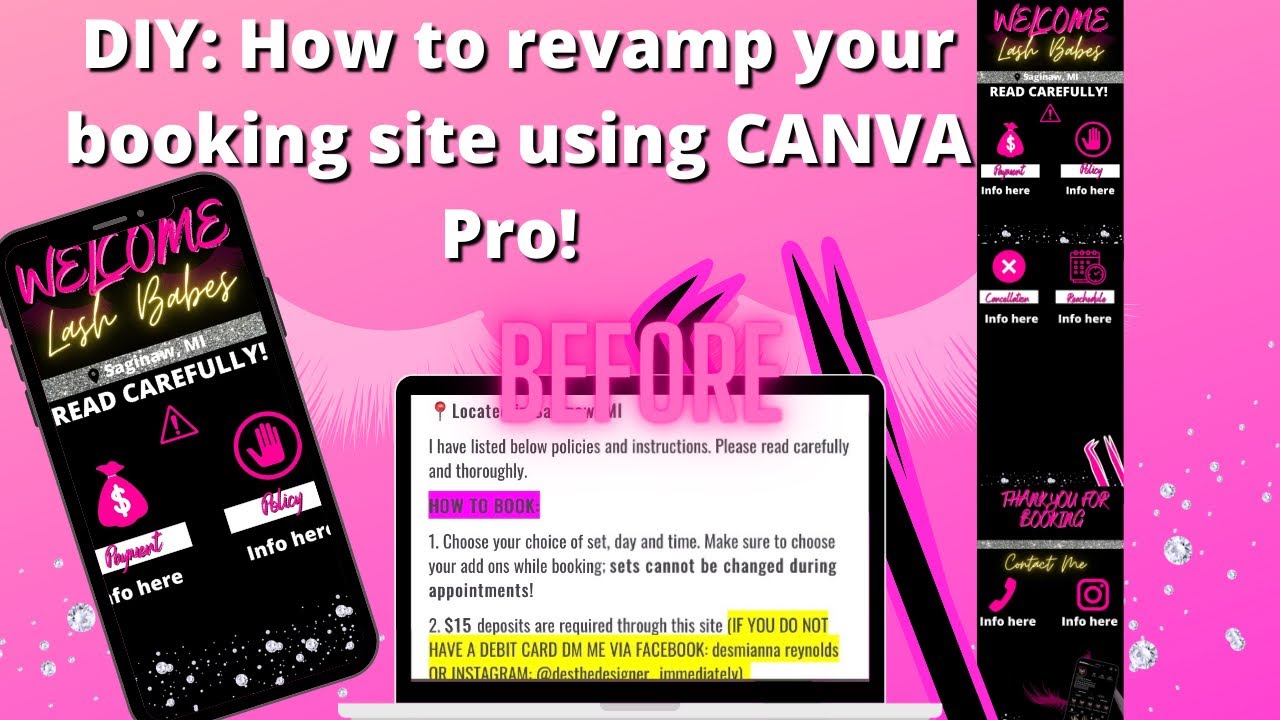 ACUITY BOOKING SITE REVAMP | FROM BASIC TO BOUJEE | USING CANVA PRO