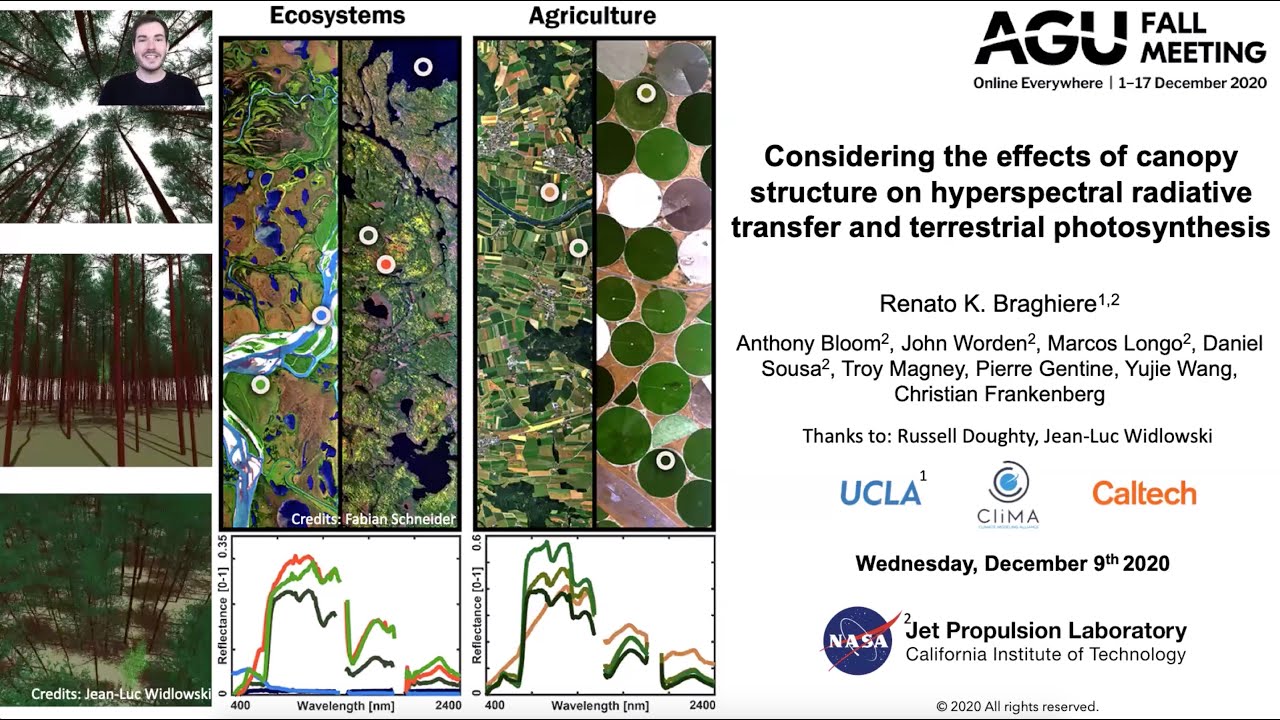 Renato Braghiere | AGU 2020 | The effects of canopy structure on hyperspectral radiative transfer