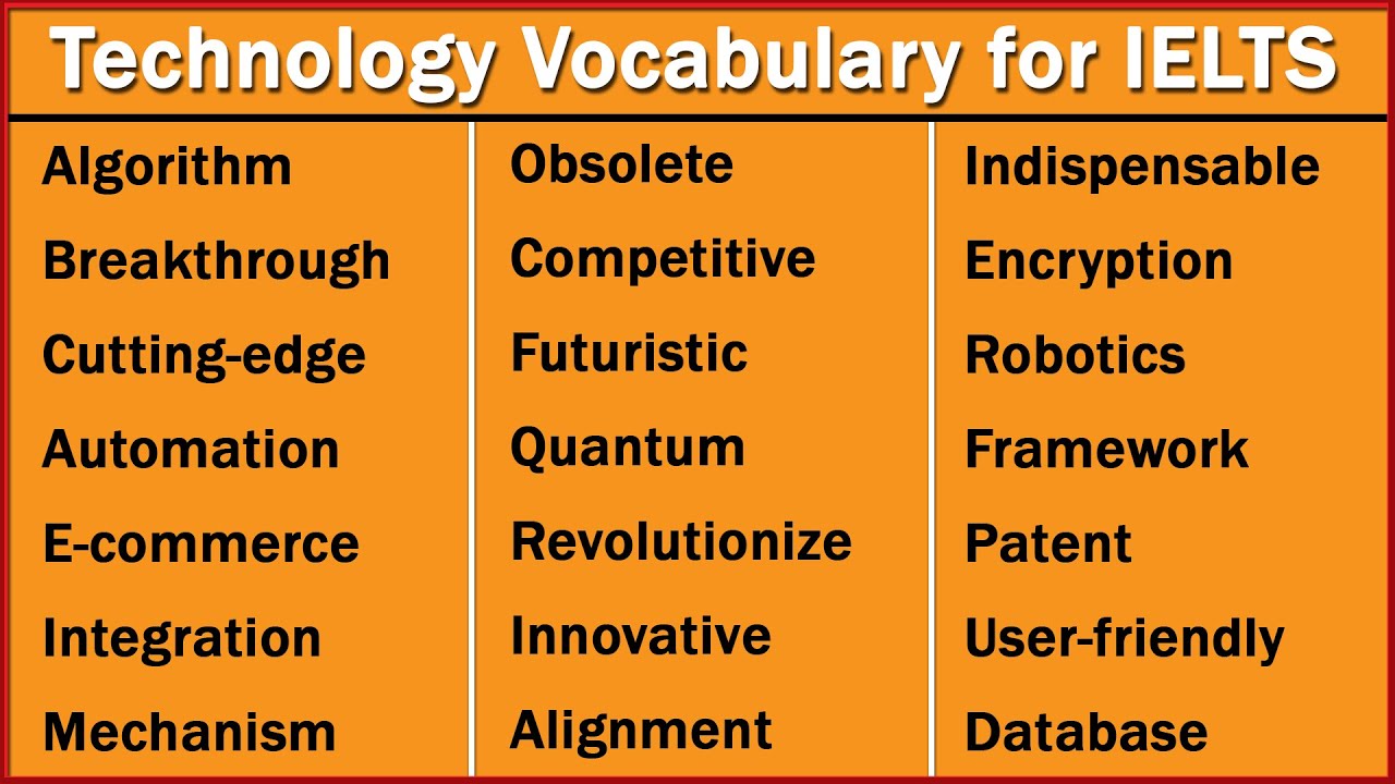 Lexical Resource and Topic Specific Vocabulary for IELTS, (Technology)