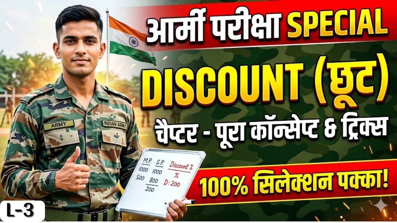 Army GD/Clerk/Trademen Maths: छूट % निकालना सीखें 2 सेकंड में | Unique Academy By Dharmendra Sir