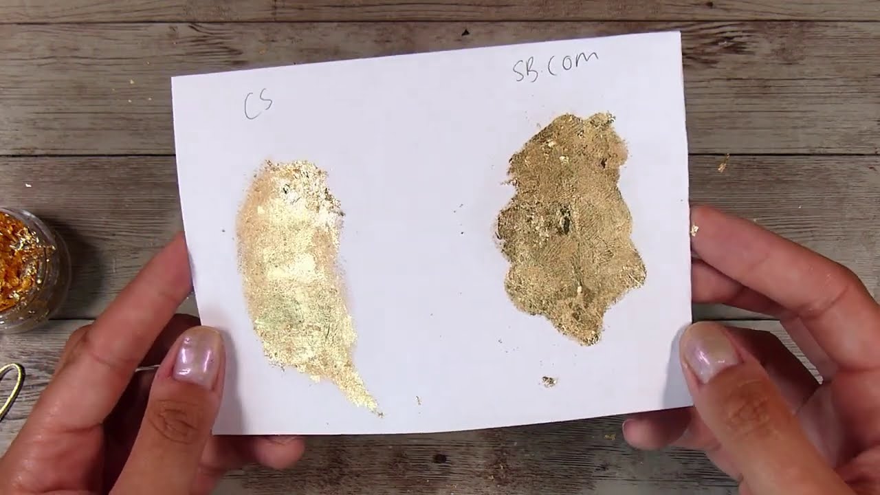 Using Gilding Flakes to Create a Marbled Background -