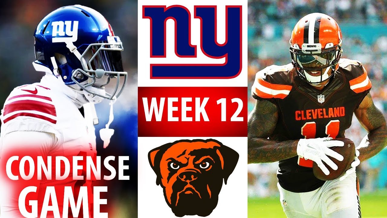 🁢 2016 🁢 NYG Giants @ CLE Browns 🁢 Week 12 🁢 Condense Game