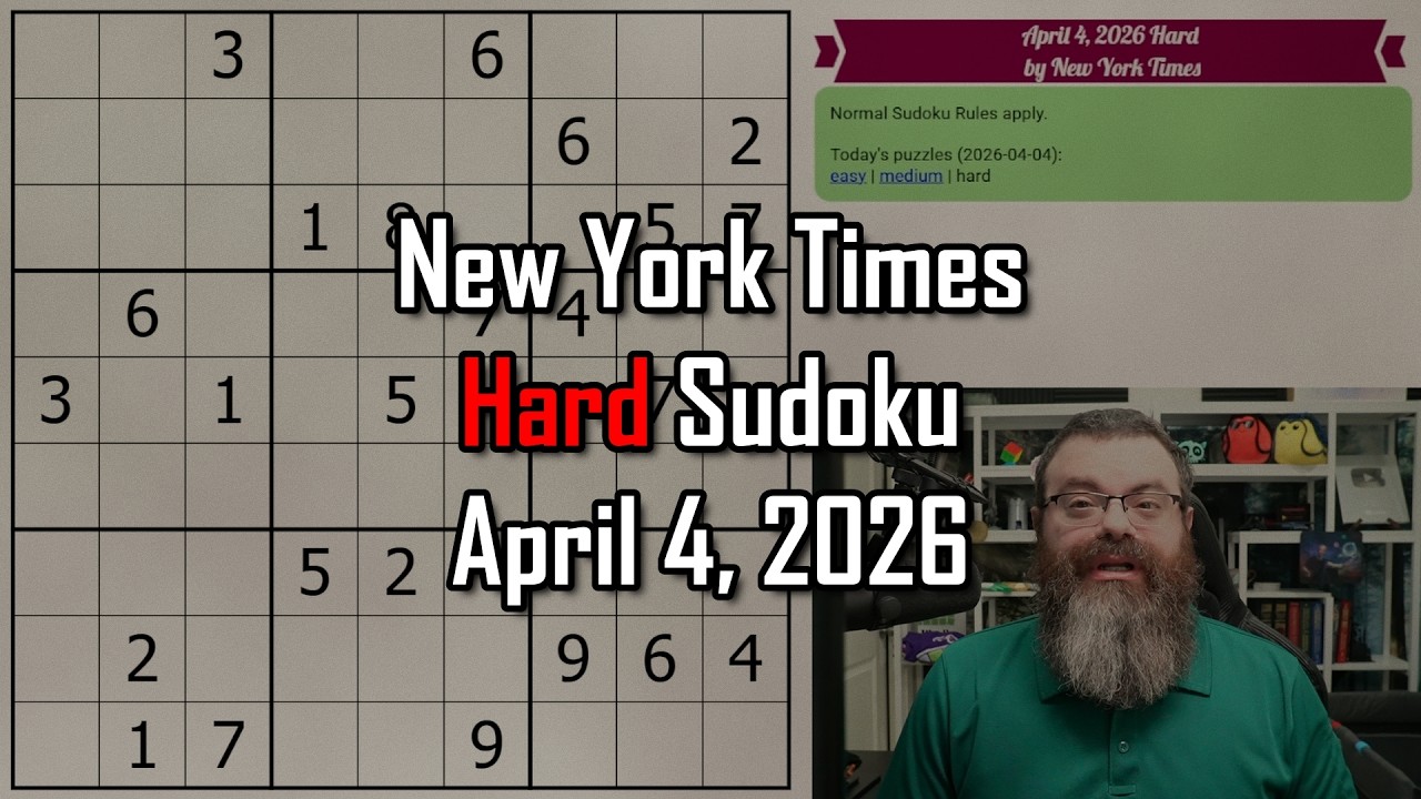 NYT Hard Sudoku Walkthrough | April 4, 2026