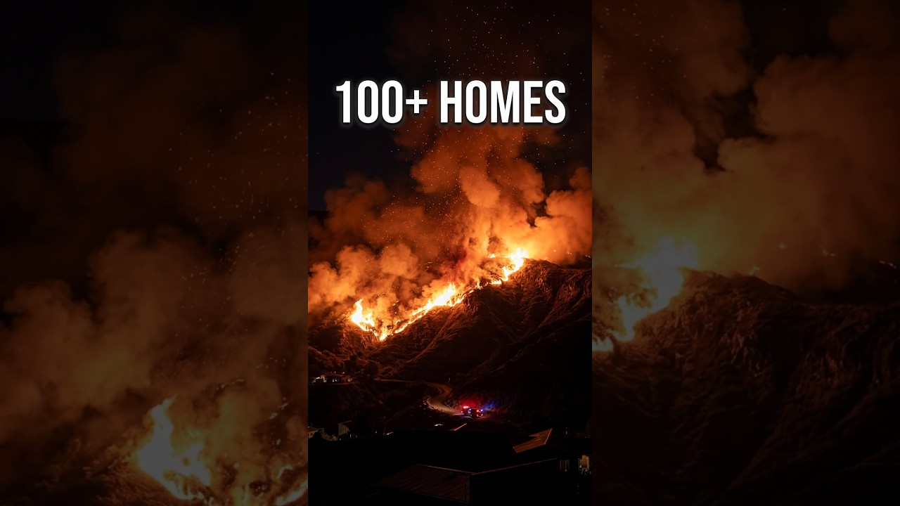 Bryson Fire Threatens Over 100 Homes #shorts #shortvideo #wildlife