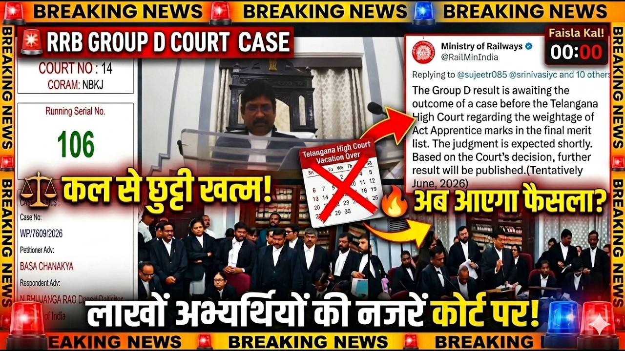 RRB Group D Court Case Latest Update 2026 🚨 Court Vacation Ends Tomorrow! Will the Verdict Come Now?