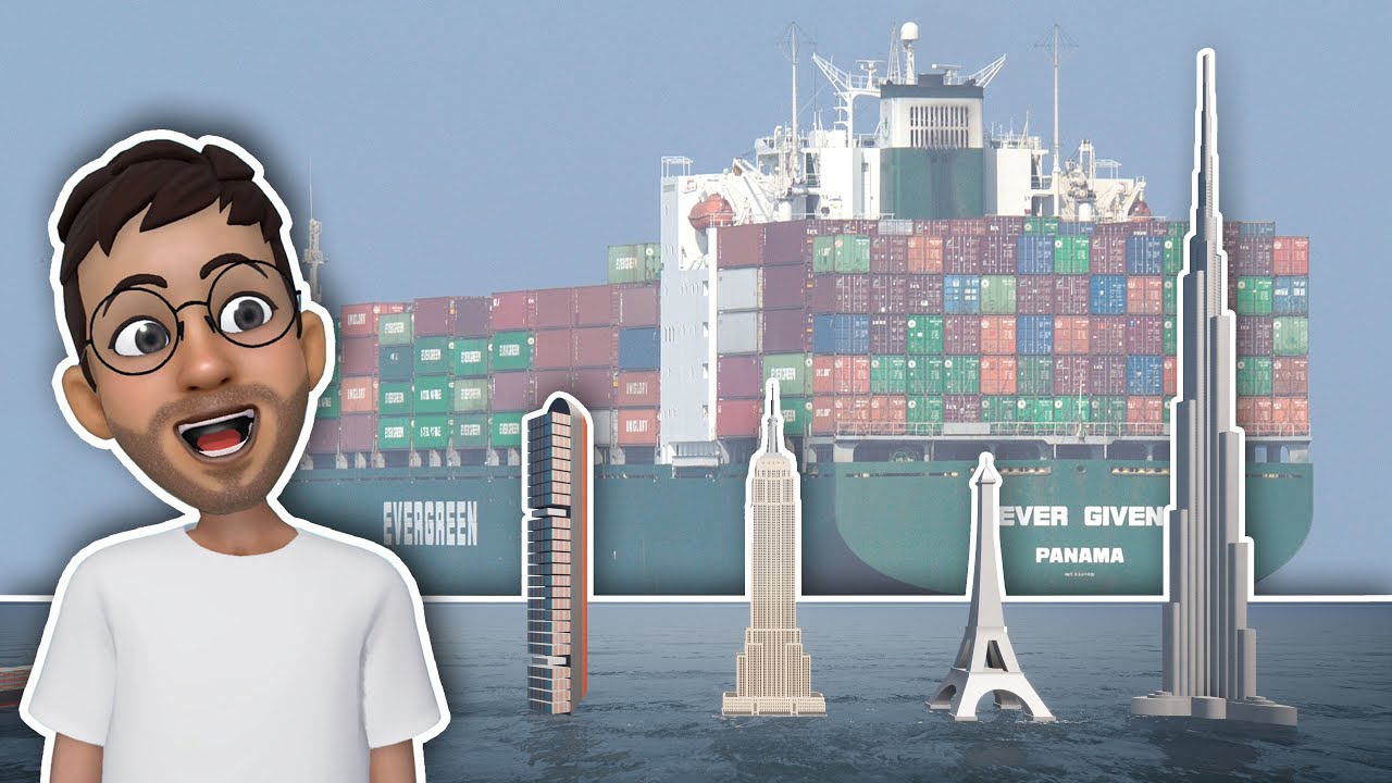 How Big is a Container Ship? [ Blocked Suez Canal ]