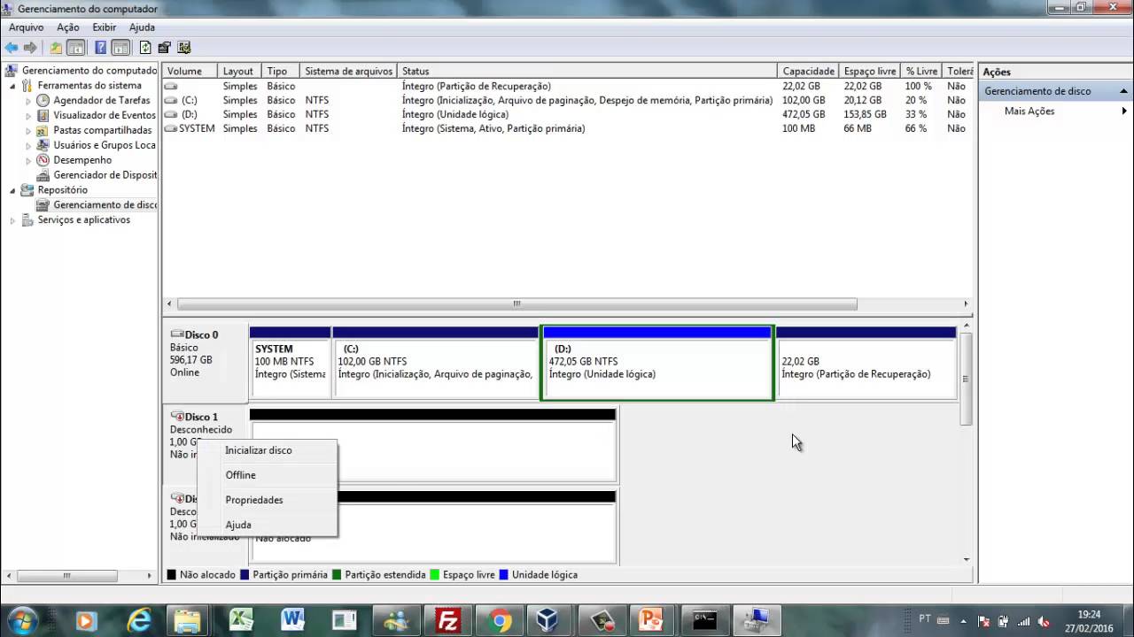 Aula 03 - Configurando cliente ISCSI Initiator no Windows 7 e 2012