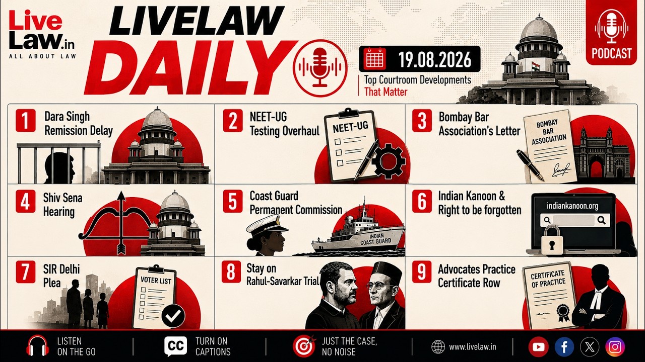 LiveLaw Daily | NEET-UG | Манан Кумар Мишра | Шив Сена | Delhi SIR | Indian Kanoon и другое