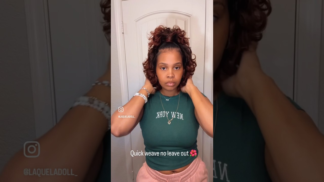 Quick weave no leave out #hairstyle #hair #halfuphalfdownhairstyle