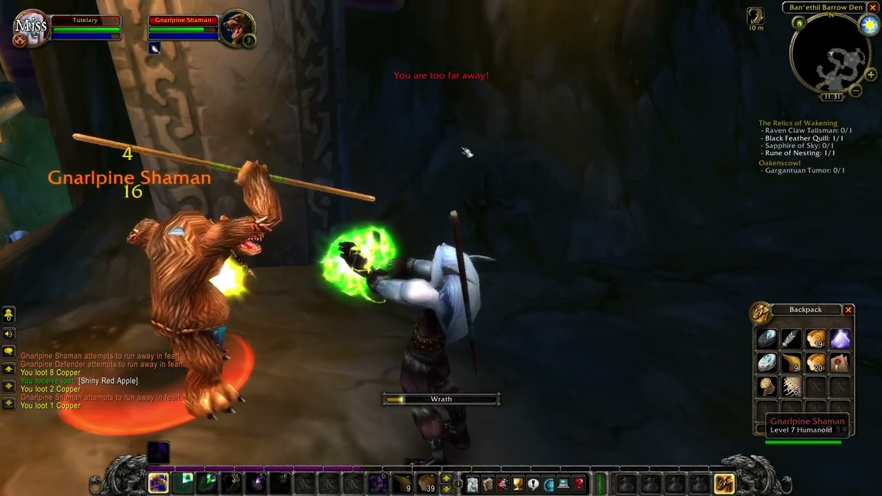 (WOW Lets Play No Commentary) World of Warcraft Classic, Night Elf Druid, 1 hr, Ep.9