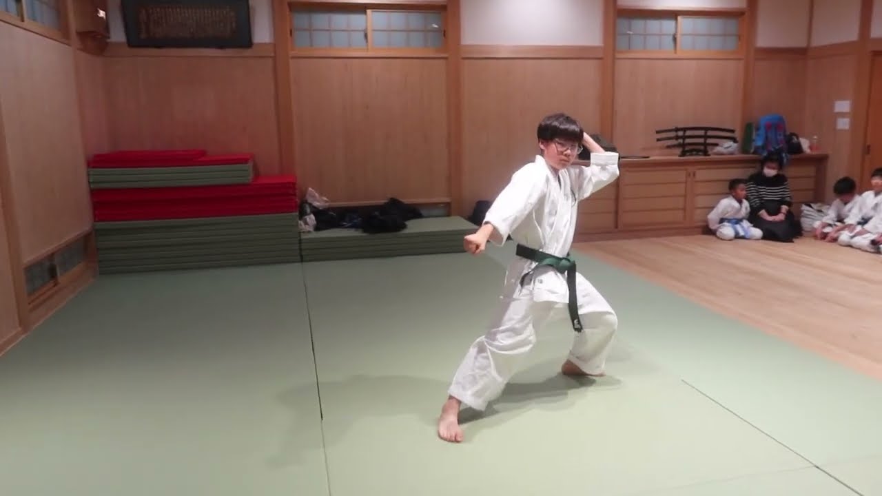 空手道３級緑帯合格！　Passed Karate 3rd Kyu Green Belt! Congratulations! 🥋🎉