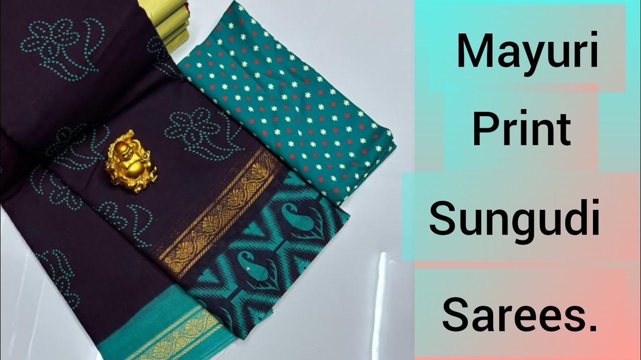 Mayuri print sungudi sarees/ மயூரி சுங்குடிச் சேலைகள்#saree 