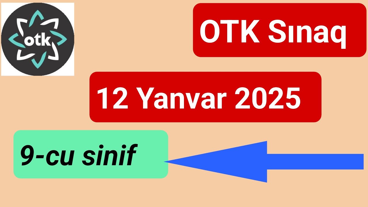 OTK SINAQ 12 yanvar 9 cu sinif ingilis dili