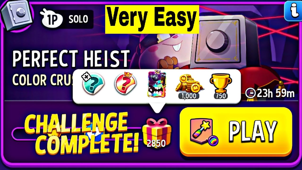 Color Crush Rainbow ( 2850 Points ) Perfect Heist \ Match Masters Solo Challenge Today