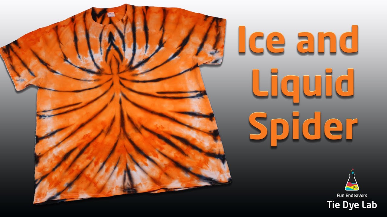 Tie Dye Designs:  Ice and Liquid Dyed Spider [Or Is It A Tiger?]