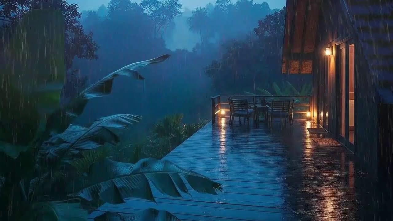 Sleep Now with Gentle Rainfall and Low Storm at Cozy Cabin 🌧️