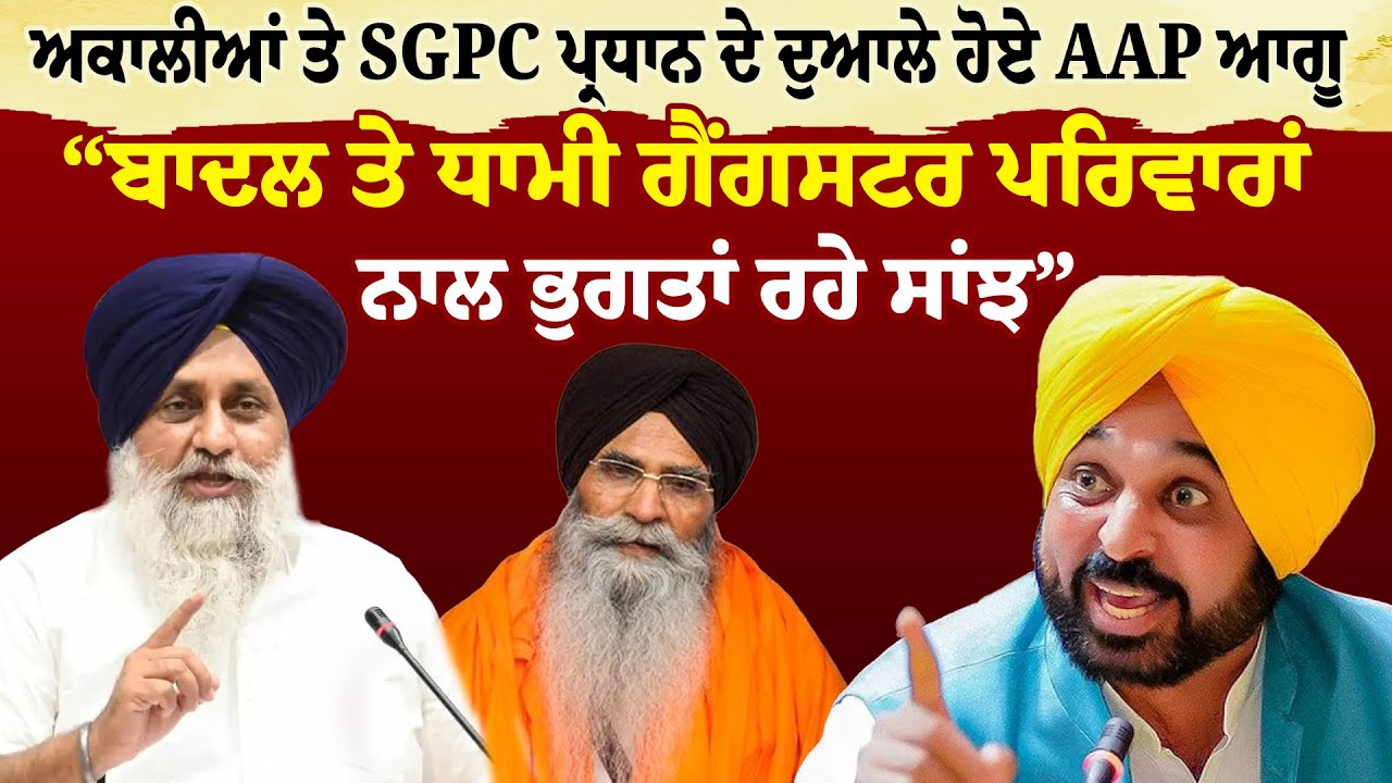 Akalia ਤੇ SGPC ਪ੍ਰਧਾਨ ਦੇ ਦੁਆਲੇ ਹੋਏ AAP ਆਗੂ  “ਬਾਦਲ ਤੇ ਧਾਮੀ ਗੈਂਗਸਟਰ ਪਰਿਵਾਰਾਂ ਨਾਲ ਭੁਗਤਾਂ ਰਹੇ ਸਾਂਝ” |