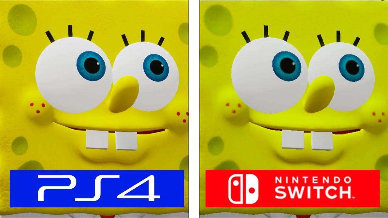 SpongeBob SquarePants Battle for Bikini Bottom Rehydrated | PS4 vs Switch | Graphics Comparison