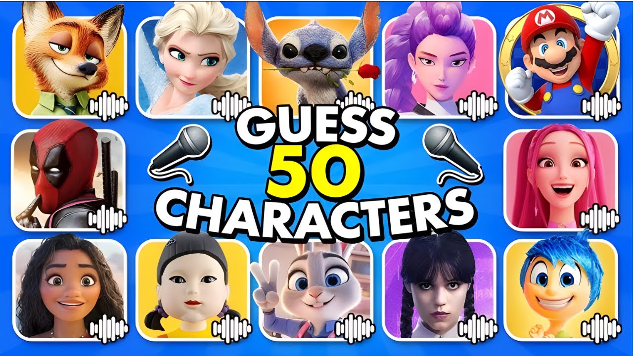 🔊 Guess 50 Movie Characters by Their VOICE + SONG 😍⁉️  Ultimate Movie Voice Quiz Challenge