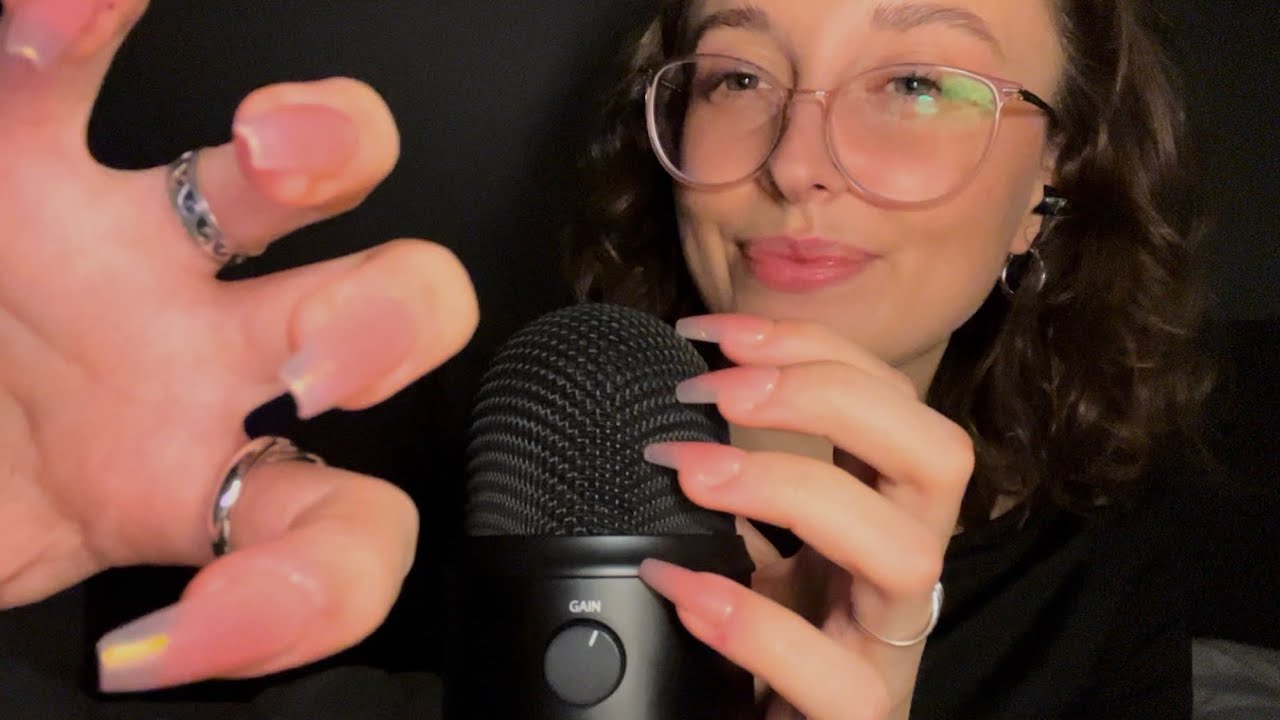 ASMR fast bare mic scratching with layered mouth sounds and inaudible whispers