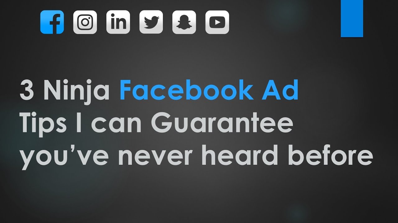 3 Ninja Facebook Ad Tips I Can Guarantee You've Never Heard Before