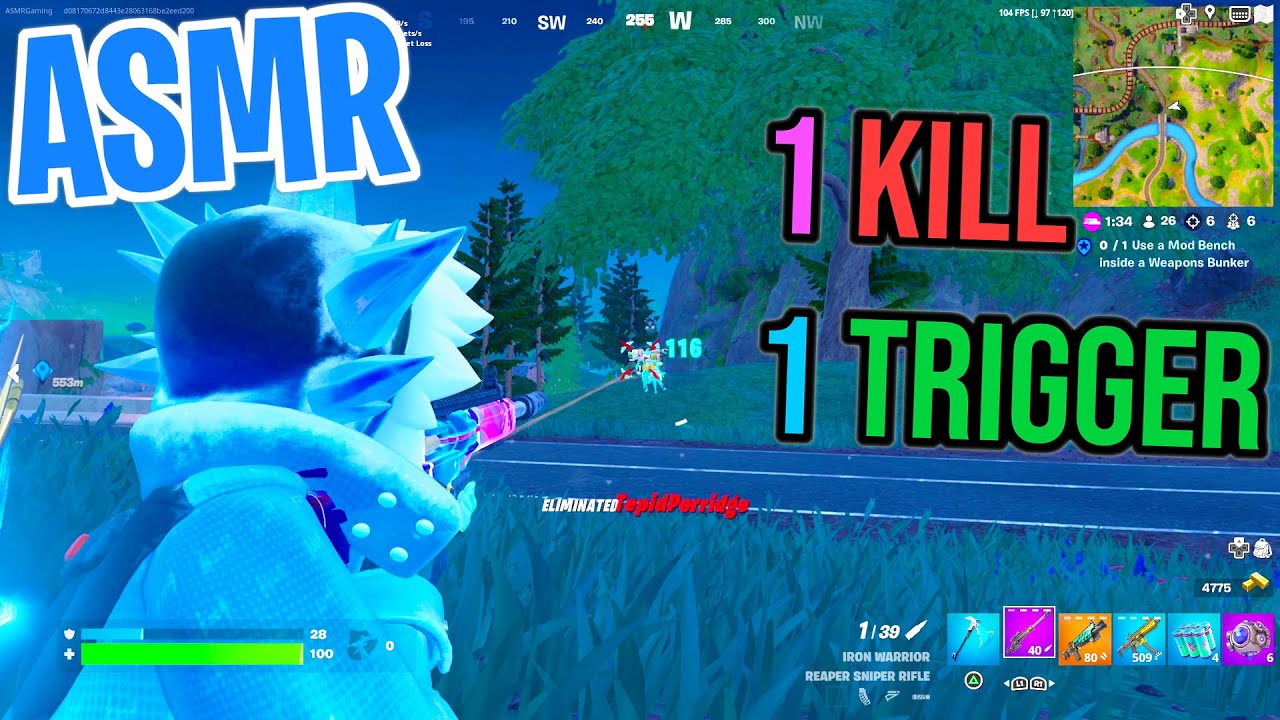 ASMR Gaming 😴 Fortnite 1 Kill = 1 Trigger Relaxing Mouth Sounds 🎮🎧 Controller Sounds + Whispering 💤