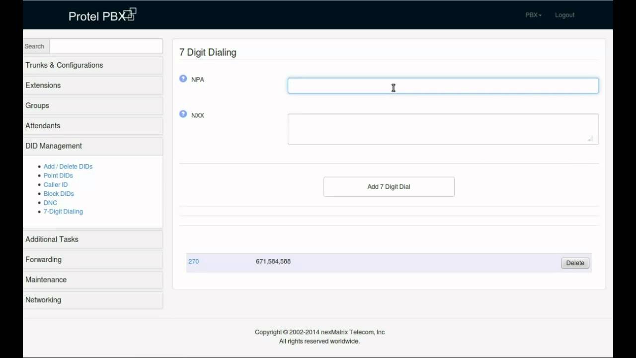 Overview of nexMatrix's Protel PBX LTS Version