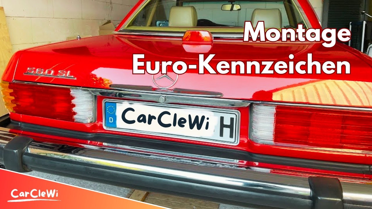 Mercedes SL R107: Montage Euro-Kennzeichen am Heck (mit Einnietmutter)
