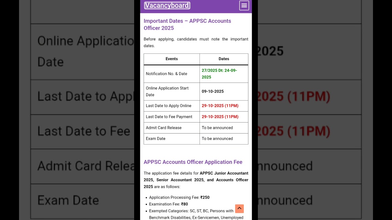 APPSC Accounts Officer, Accountant Recruitment 2025 | Apply Online | Vacancy Board