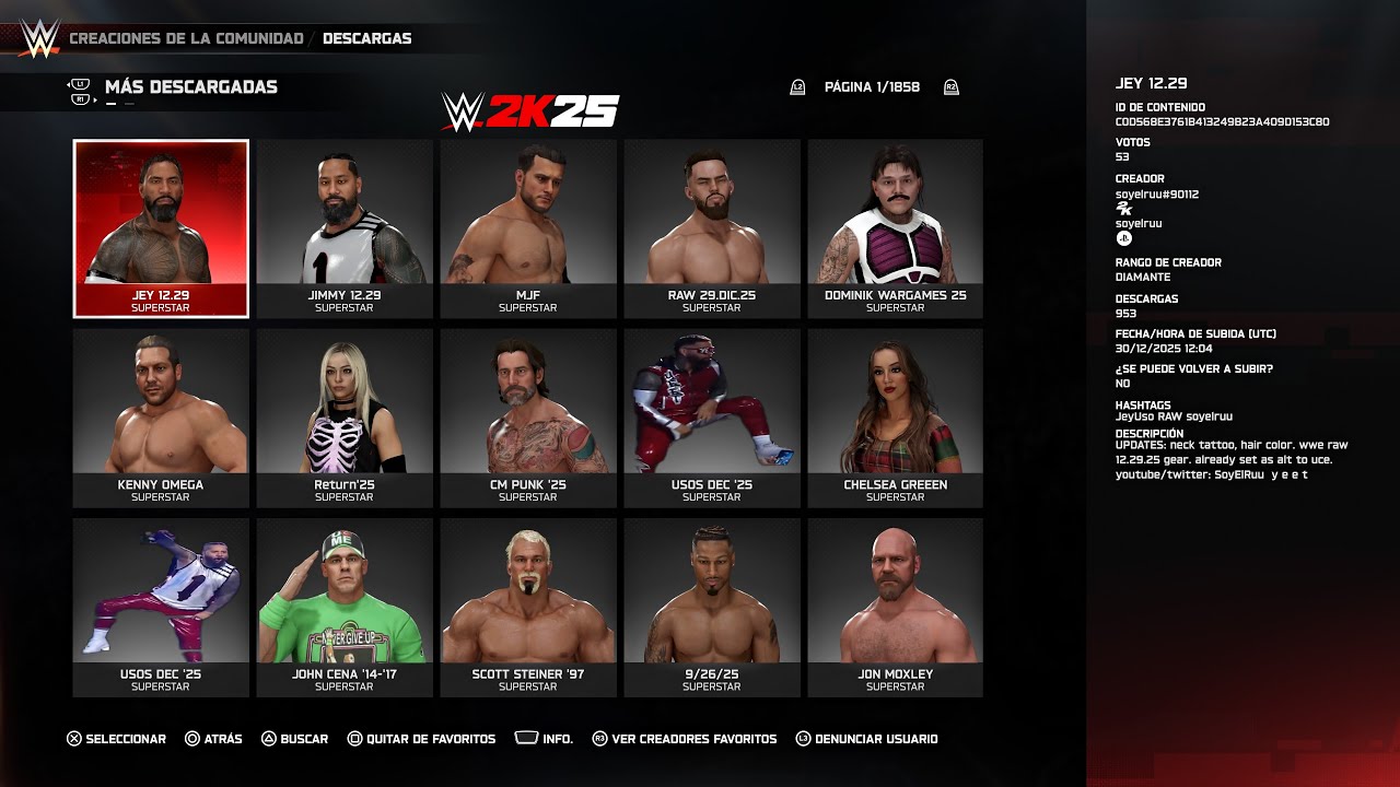 WWE 2K25: COMMUNITY CREATIONS (DAY 295- 300) (26th Dec- 31th Dec) | CREACIONES DE LA COMUNIDAD