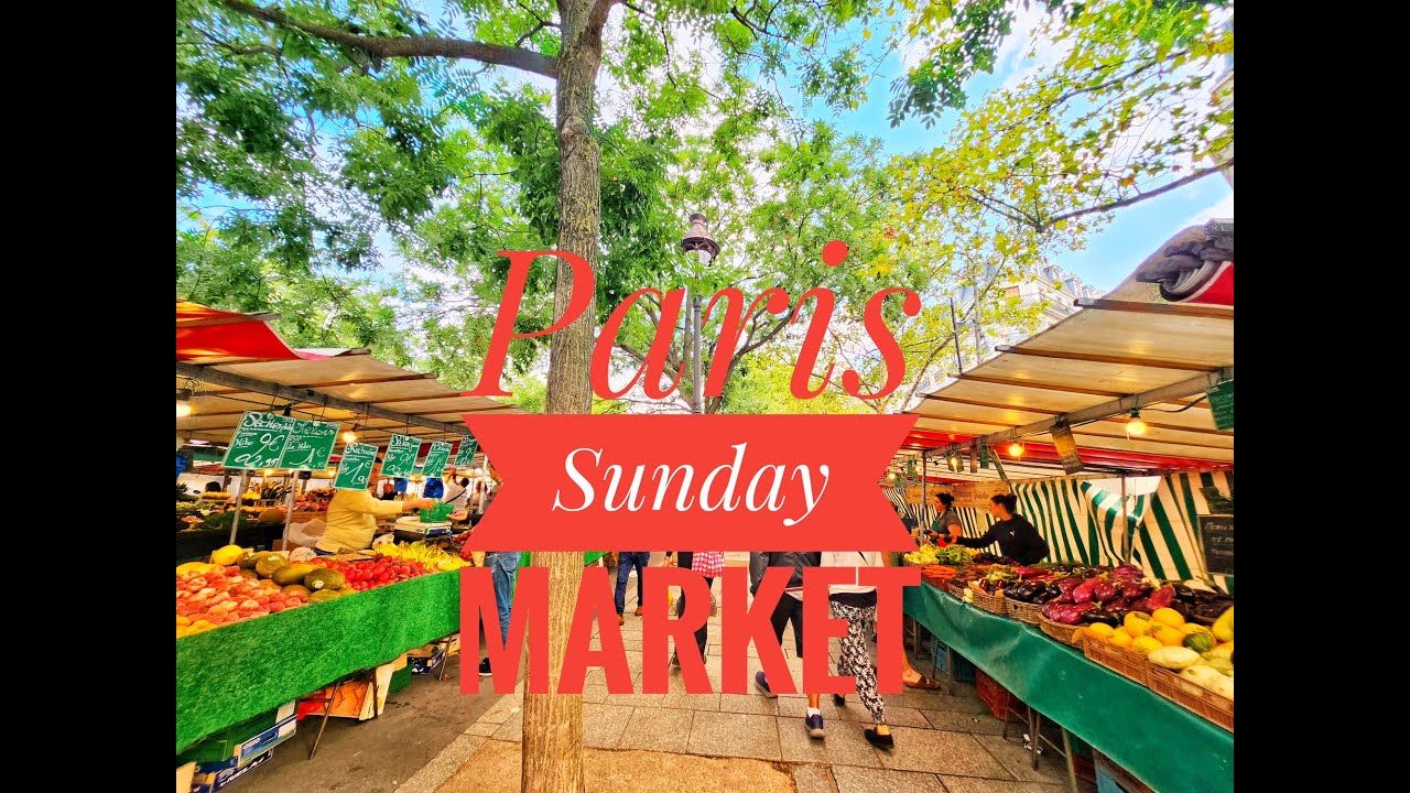 SUNDAY Market Walking Tour in Paris 4k