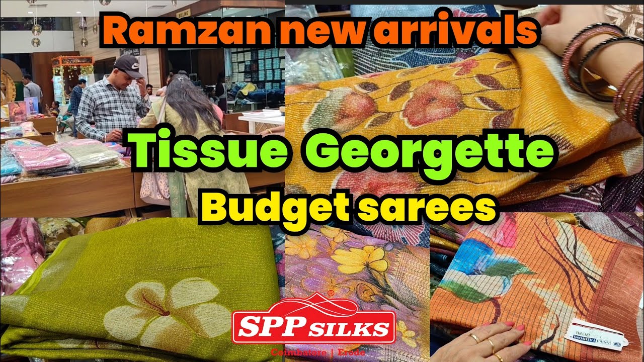 Ramzan New Arrivals.. Tissue Georgette Sarees.. lightweight, budget sarees 