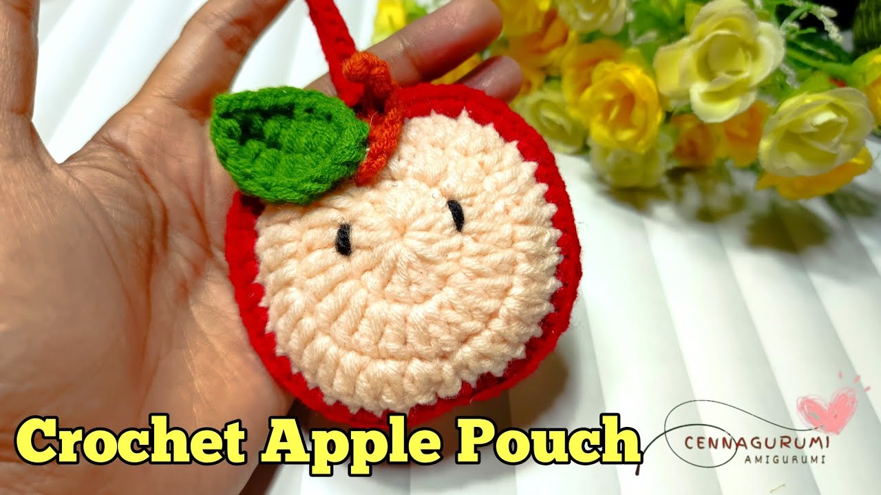 🍎 Crochet Christmas Gift Ideas 🍏 How to Crochet Apple Pouch Step by Step Friendly For Beginners