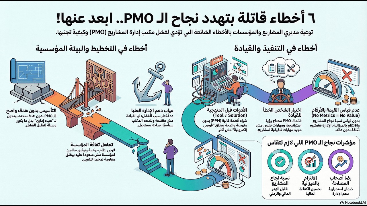 الحلقة 5: أخطاء قاتلة في إنشاء PMO (خلي بالك منها بدري) |  سلسلة PMO : من الصفر للاحتراف