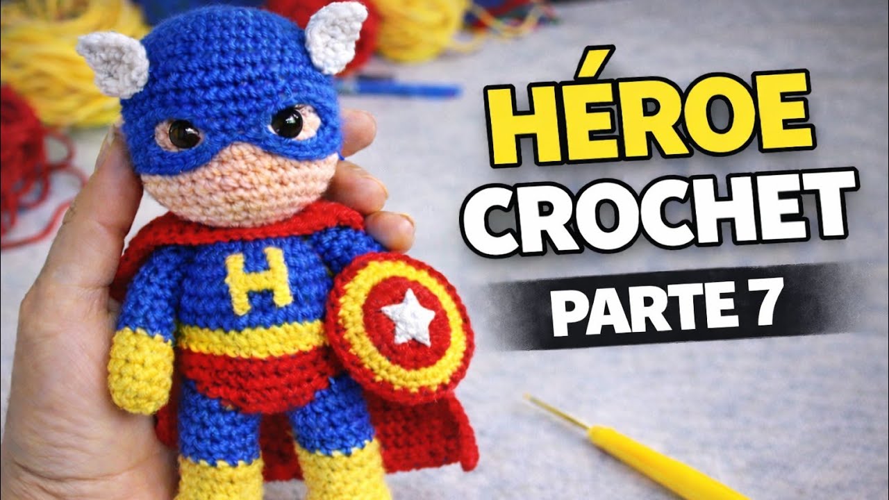 patrón completo Como Hacer  capitán América a CROCHET paso a paso en español