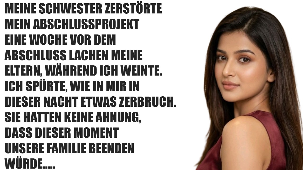 Meine Schwester zerstörte mein Abschlussprojekt – Meine Eltern lachten nur