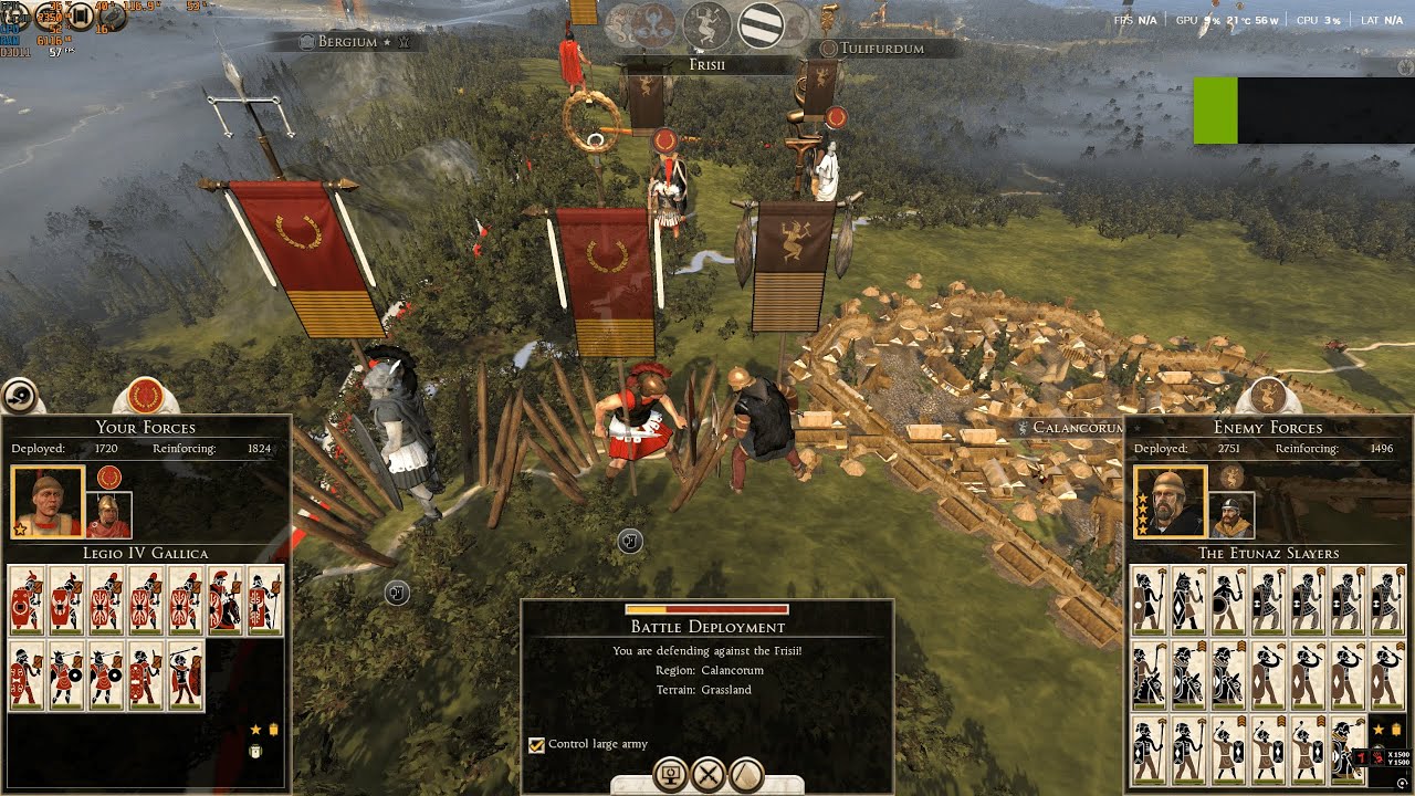 Rome 2 3544 Romans' Defensive Barricade Fog Battle Against 4247 Germanic Frisii 1072 losses. How??