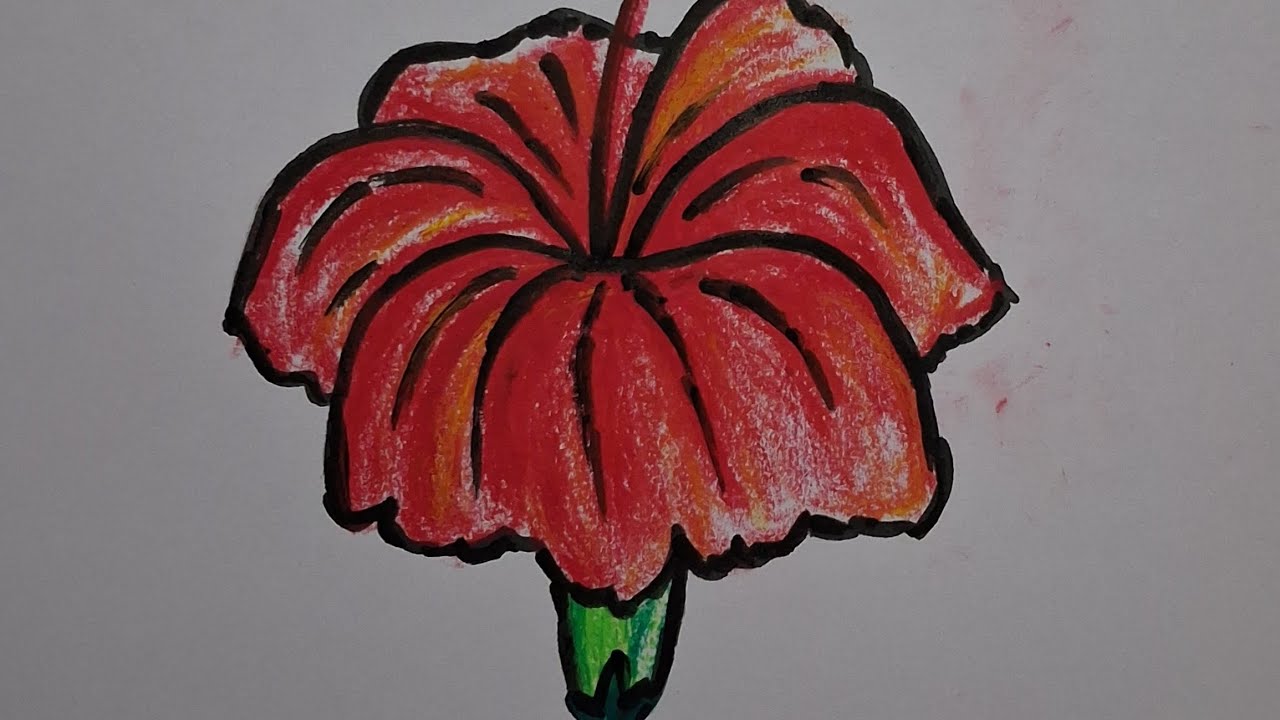 How to draw a china rose part 2 #art #painting #viralvideo #drawing #satisfying #chinarose#artist 