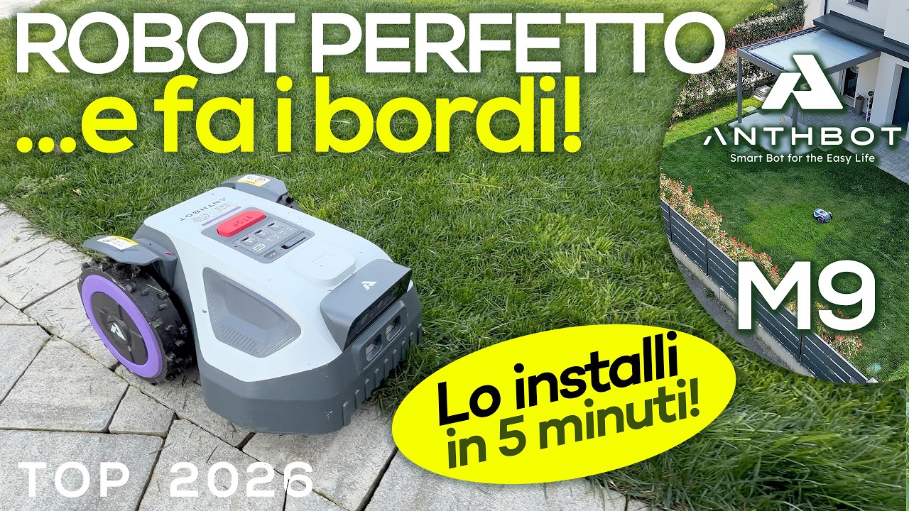 ANTHBOT M9 🚀 Robot Tagliaerba SENZA FILO | Installazione in 5 MINUTI+ taglio BORDI | Test Completo