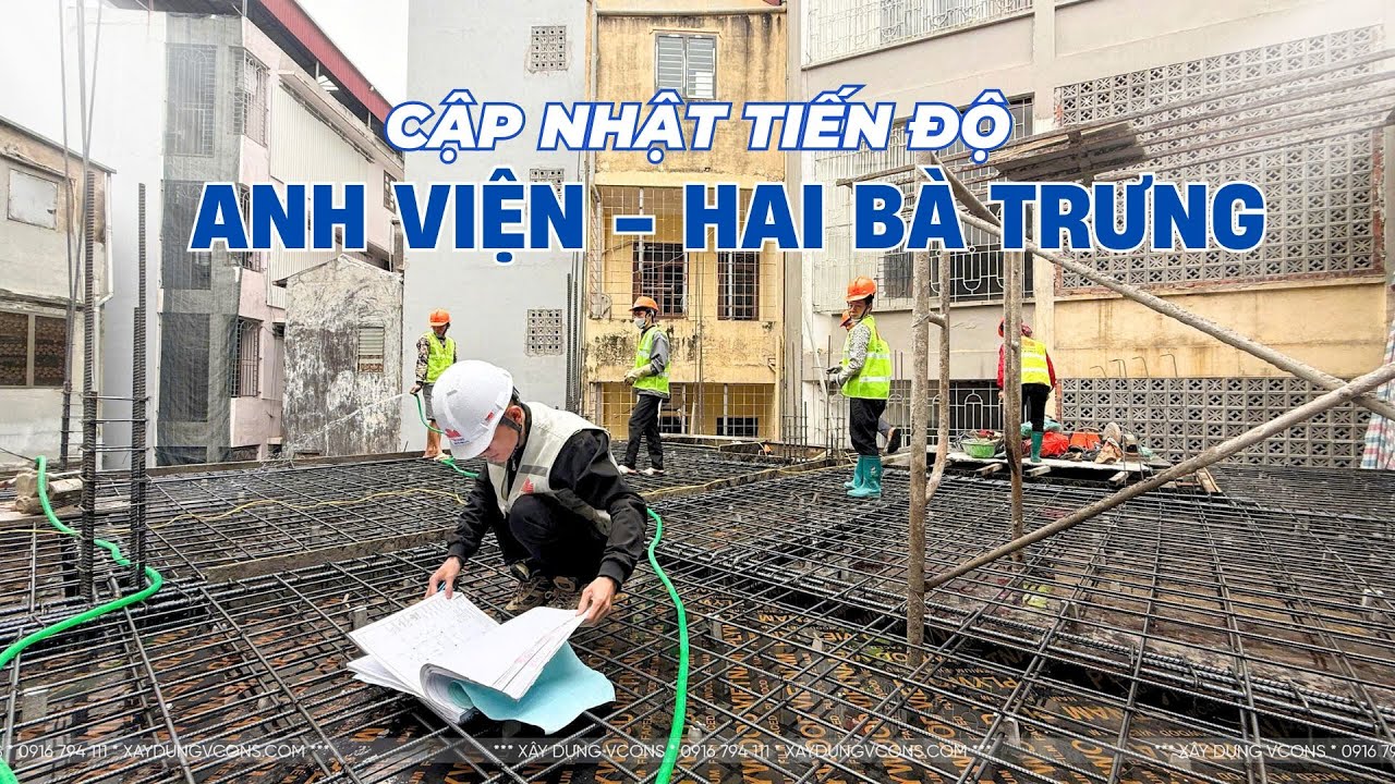 ĐAN THÉP SÀN TẦNG 3 CÔNG TRÌNH 2 CĂN LIỀN KỀ CỦA ANH VIỆN - HAI BÀ TRƯNG | Xây dựng Trọn gói Vcons