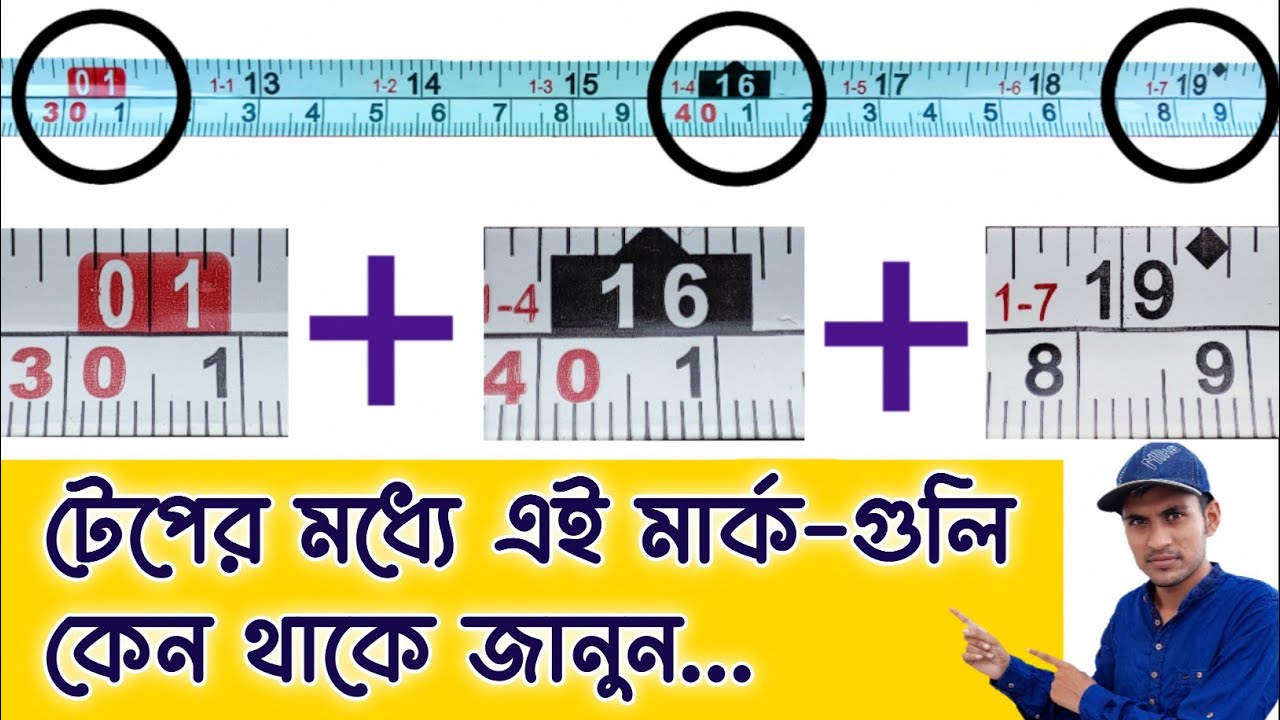 মেজারমেন্ট টেপের মধ্যে তিন ধরনের মার্কিং কেন থাকে? || 3 Types of Marks on Measuring Tape || Red Mark