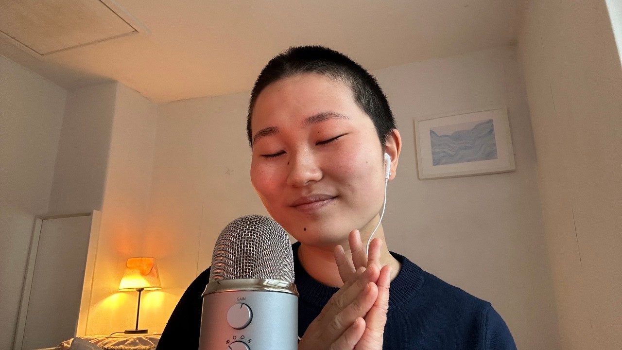 ASMR slow & relaxing space | in moment whispered reflections with some hand sounds