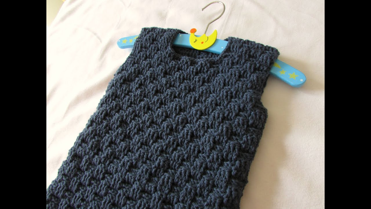 How to crochet an easy cable / basket weave vest - all sizes