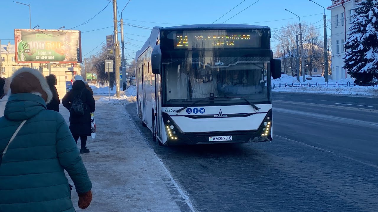 Поездка на автобусе МАз 303.047 рег. АМ 3523-6 маршрут 24