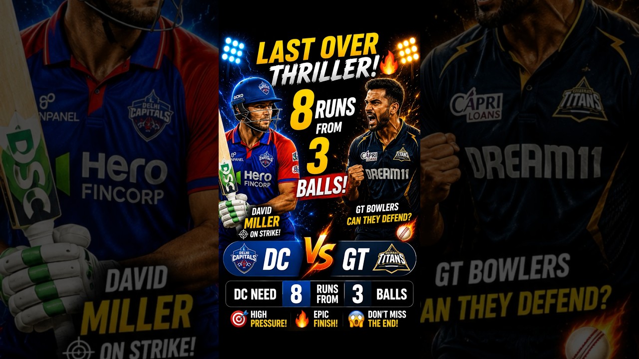8 Runs in 3 Balls! 😱 David Miller vs GT | Last Over Thriller 🔥