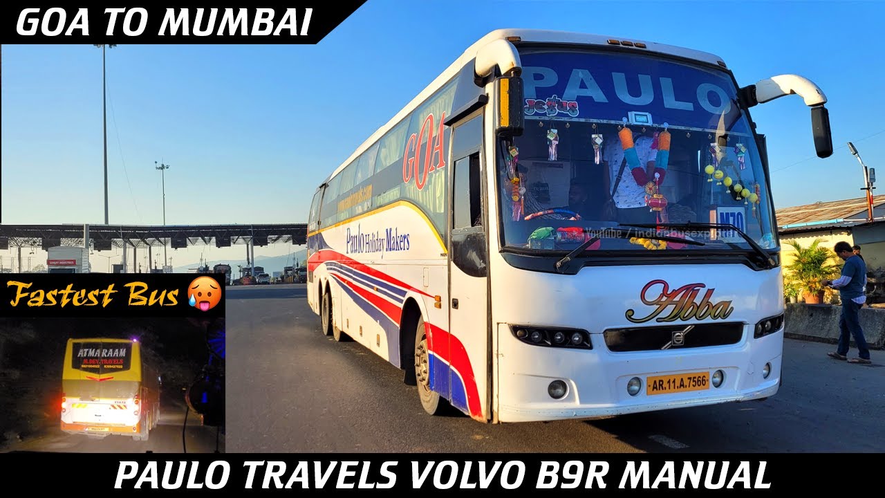 GOA to MUMBAI | Paulo Volvo B9R Manual Sleeper bus journey | Dangerous Gaganbawda Ghat😱